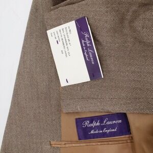 NWOT Ralph Lauren Purple Label Sport Coat Mens 44R herringbone silk cashmere